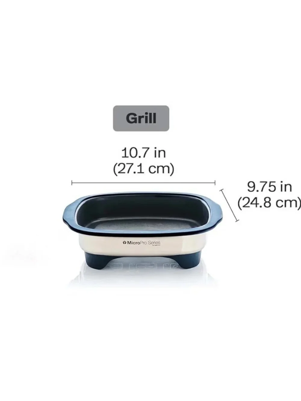 Tupperware MicroPro Series Microwave Grill in Chrome / Dark Blue